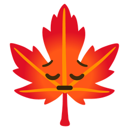 pensive face and maple leaf