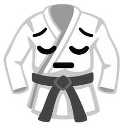 pensive face and martial arts uniform