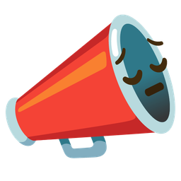 pensive face and megaphone