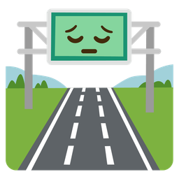 pensive face and motorway