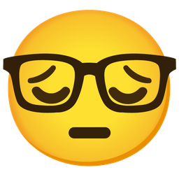 pensive face and nerd face