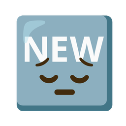 pensive face and NEW button