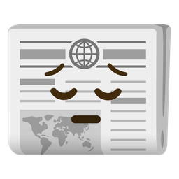 pensive face and newspaper