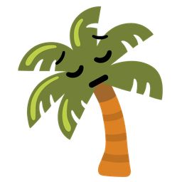 pensive face and palm tree