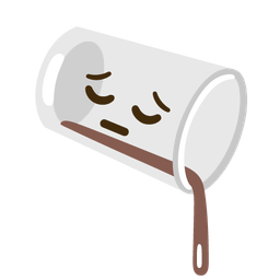 pensive face and pouring liquid