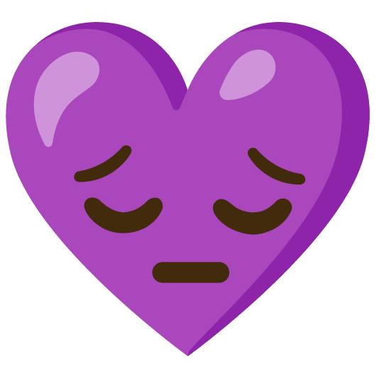Pensive face and Purple heart