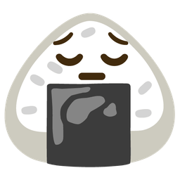 pensive face and rice ball