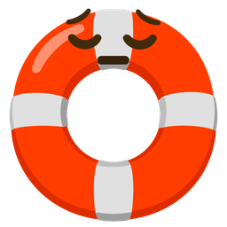 pensive face and ring buoy