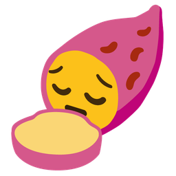 pensive face and roasted sweet potato