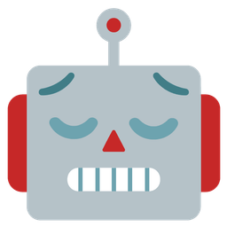 pensive face and robot