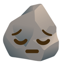 pensive face and rock