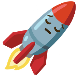 pensive face and rocket