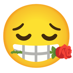 pensive face and rose