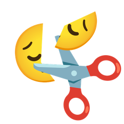 pensive face and scissors