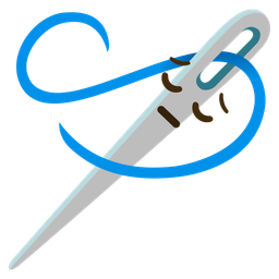 pensive face and sewing needle