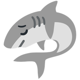 pensive face and shark