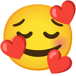 Pensive face and Smiling face with hearts