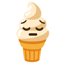 pensive face and soft ice cream
