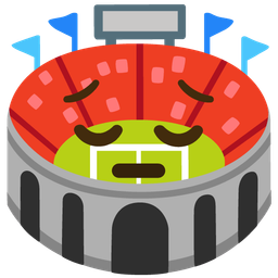 pensive face and stadium