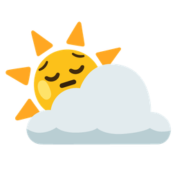 pensive face and sun behind cloud