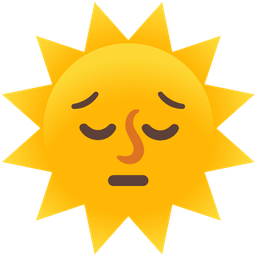 pensive face and sun with face