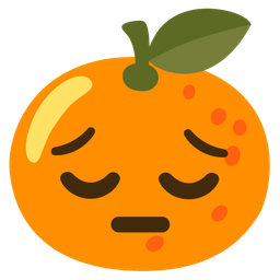 pensive face and tangerine