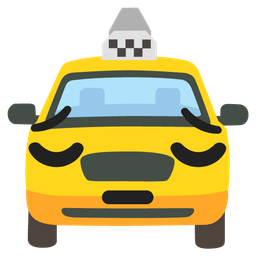 pensive face and taxi