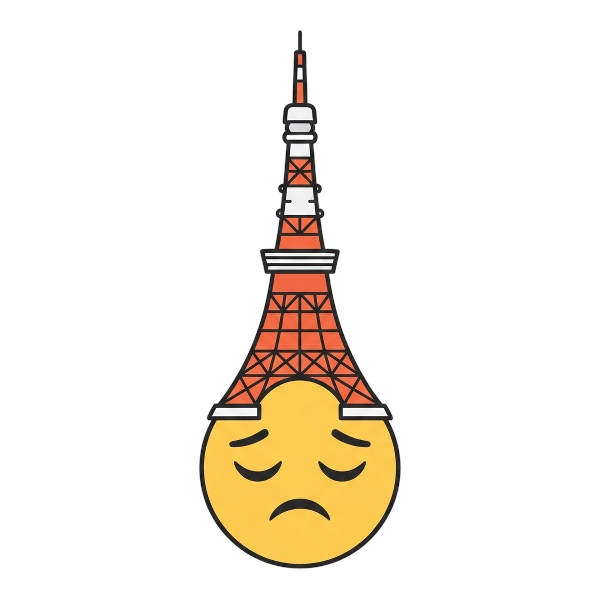 Pensive face and Tokyo tower