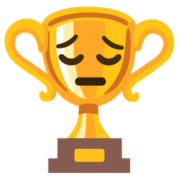 pensive face and trophy