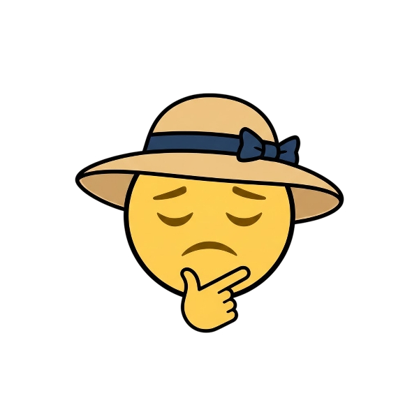 Pensive face and Woman’s hat