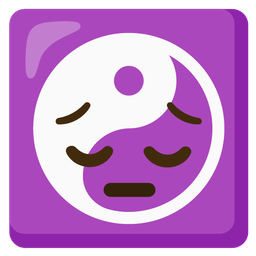 pensive face and yin yang