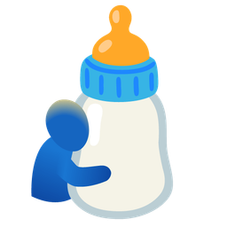 People hugging and Baby bottle