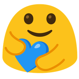 People hugging and Blue heart