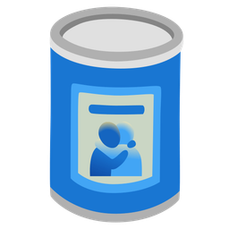 People hugging and Canned food