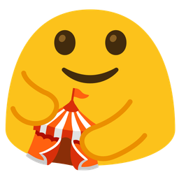 People hugging and Circus tent