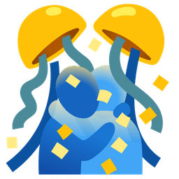 People hugging and Confetti ball