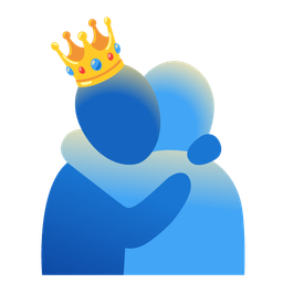 People hugging and Crown