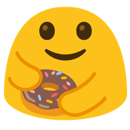 People hugging and Doughnut