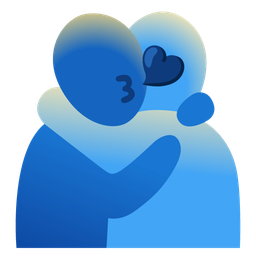 People hugging and Face blowing a kiss