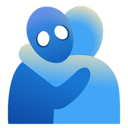 People hugging and Face screaming in fear