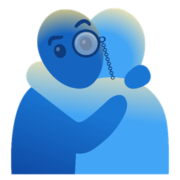 People hugging and Face with monocle