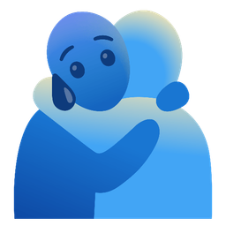 People hugging and Fearful face