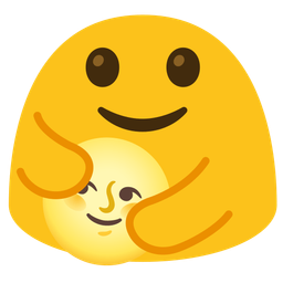 People hugging and Full moon face