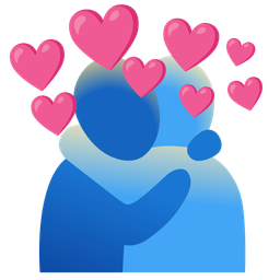 People hugging and Heart with arrow