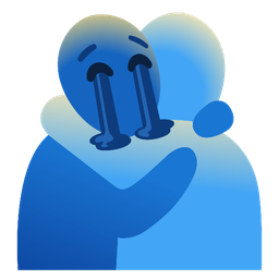 People hugging and Loudly crying face