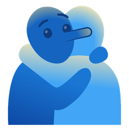 People hugging and Lying face