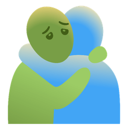 People hugging and Nauseated face