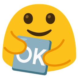 People hugging and OK button