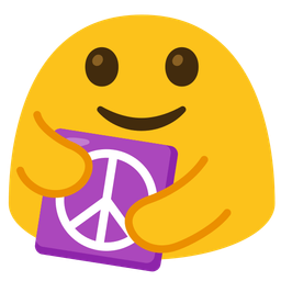 People hugging and Peace symbol