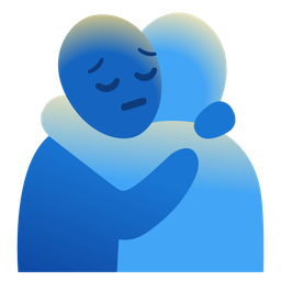People hugging and Pensive face